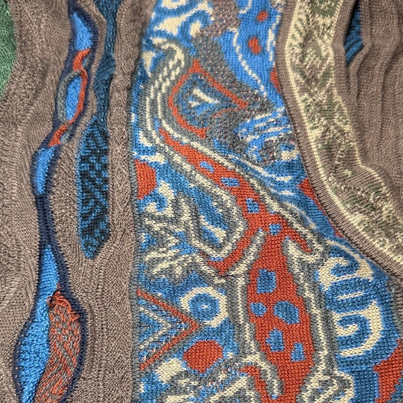 Vintage 90s COOGI Multicolor V-Neck Men's Sweater Medium - Picture 7 of 10